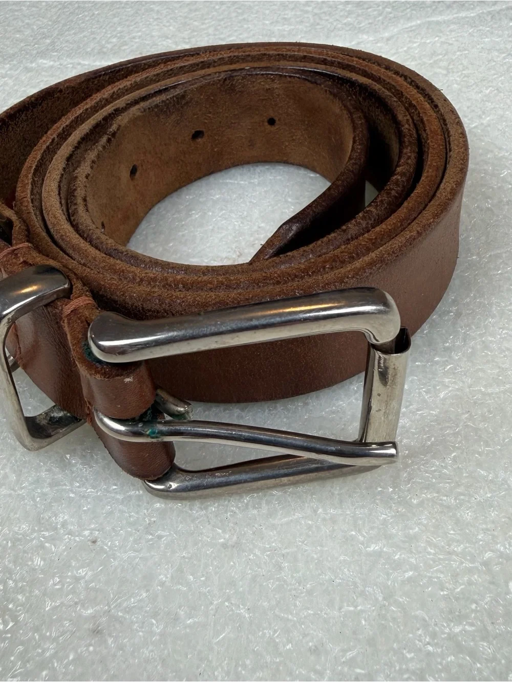 Vintage Polo Ralph Lauren Men’s 38 Brown Leather Clasp And D-Ring Belt note